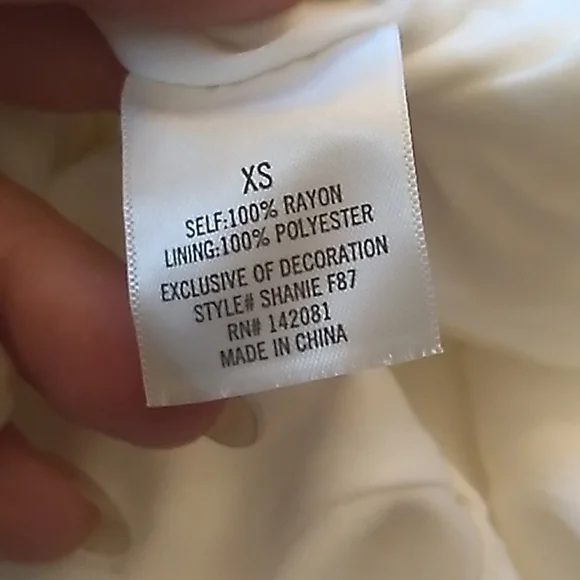 Blue Rain Francesca's Women's Ivory embroidered dress in size XS 100% Rayon - Picture 7 of 8